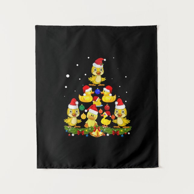 Duck Christmas Tree Wandteppich (Vorderseite)