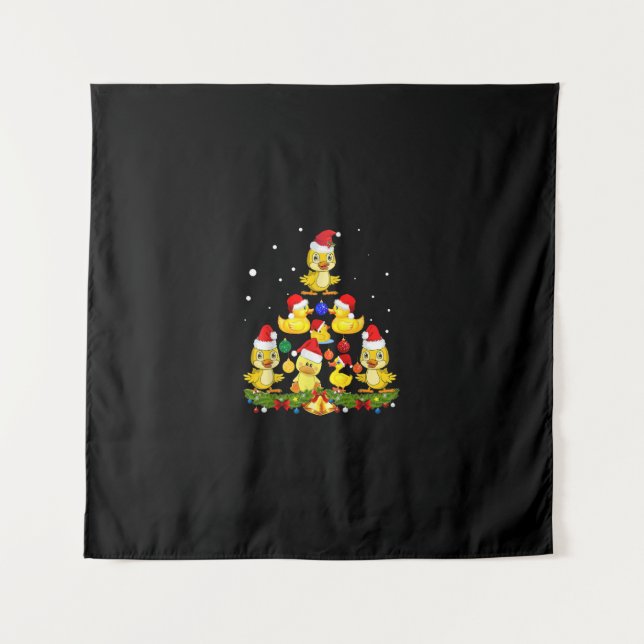 Duck Christmas Tree Wandteppich (Vorderseite)