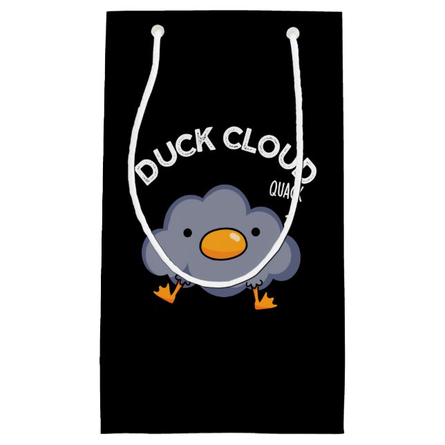 Duck Cloud Funny Weather Puck Dark BG Kleine Geschenktüte (Vorderseite)
