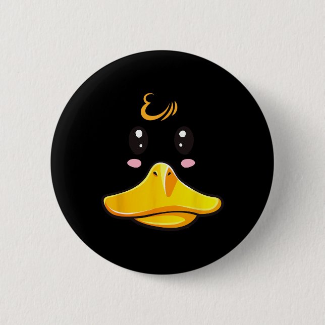 Duck Costume Niedlich Rubber Ducky Face Halloween Button (Vorderseite)