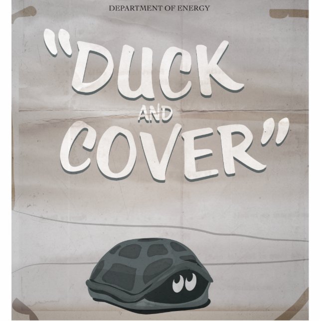 Duck & Cover Freistehende Fotoskulptur (Vorne)