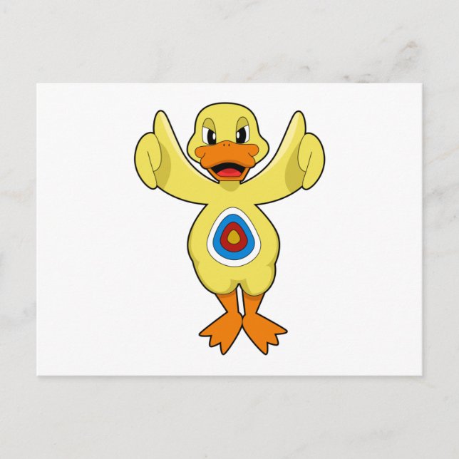 Duck Darts Bullseye Postkarte (Vorderseite)