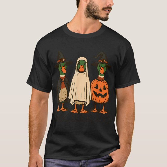 Duck Duck Boo Halloween Kostümduck T-Shirt (Vorderseite)