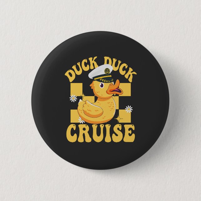 Duck Duck Cruise Funny Family Kreuzfahrt Match Button (Vorderseite)