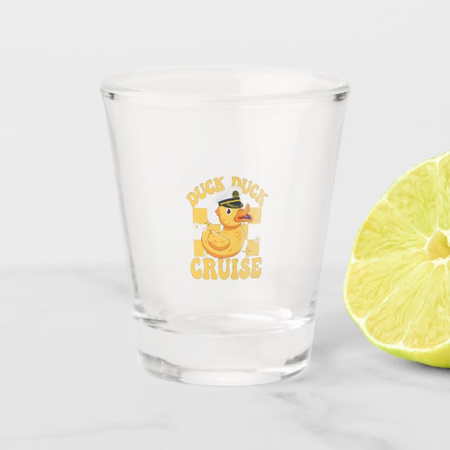 Duck Duck Cruise Funny Family Kreuzfahrt Match Schnapsglas (Vorderseite)
