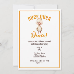 Duck Duck Deuce Zweiter Geburtstag Einladung