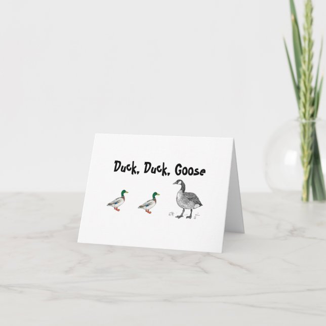 Duck Duck Duck Gänse Cartoon, Kids Game Pub Karte (Vorderseite)