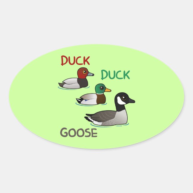 Duck Duck Goose Ovaler Aufkleber (Vorderseite)