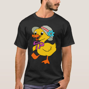 DUCK DUCKLKLING HAT RIBBON EASTER DUCK GOOSE BIRD T-Shirt