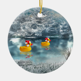 Duck Duo Weihnachtsdekoration Keramik Ornament