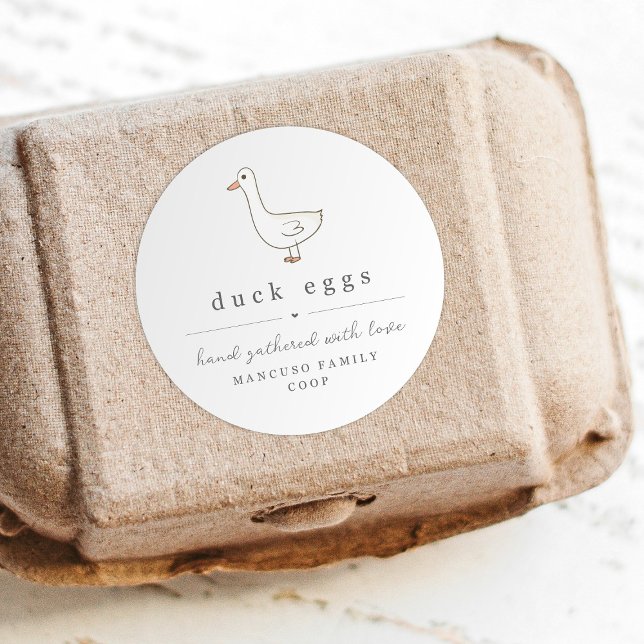 Duck Egg Carton Label Personalize for Farm, Coop Runder Aufkleber (Von Creator hochgeladen)