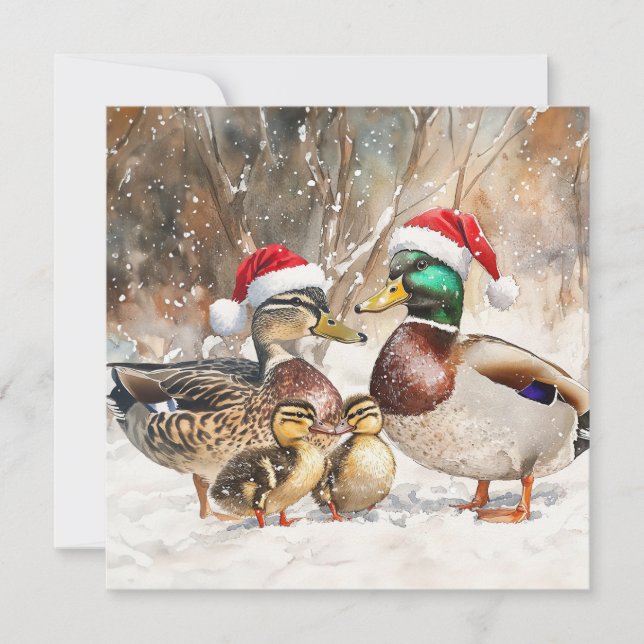 Duck Family Card Feiertagskarte (Vorderseite)