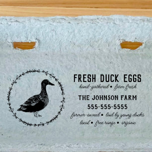 Duck Family Farm Name Egg Carton Rubber Stamp Gummistempel