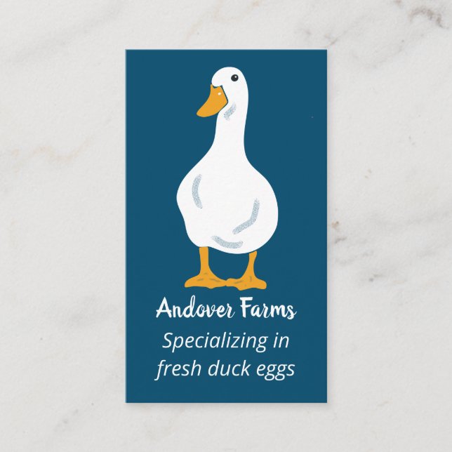 Duck Farm White Duck Navy Blue Visitenkarte (Vorderseite)