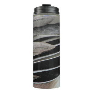 Duck Feather Foto Moderne Schwarze Graue Natur Thermosbecher