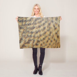 Duck Feather Muster Gold Brown Animal Print Fleecedecke