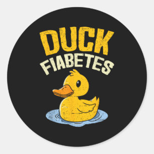 Duck Fiabetes Funny Duck Diabetes Bewusstsein Männ Runder Aufkleber