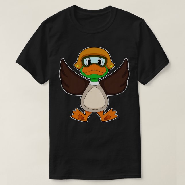 Duck Flying Helmet T-Shirt (Design vorne)