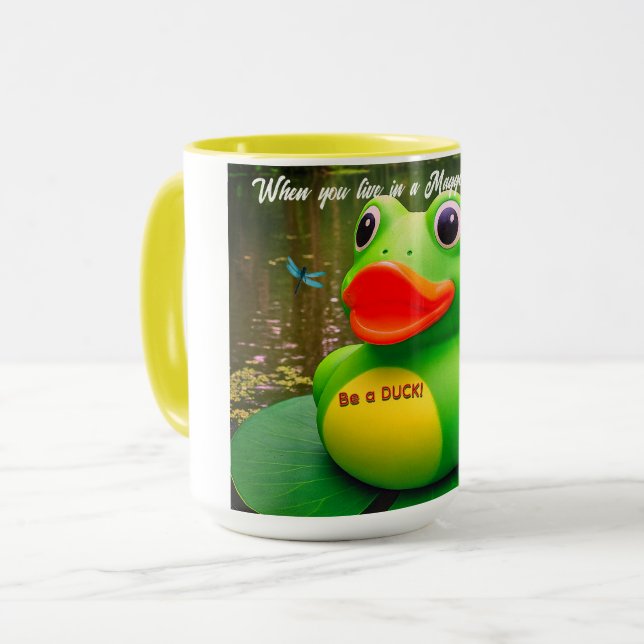 Duck Frog Swamp Custom Coffee Mugs (Devant gauche)