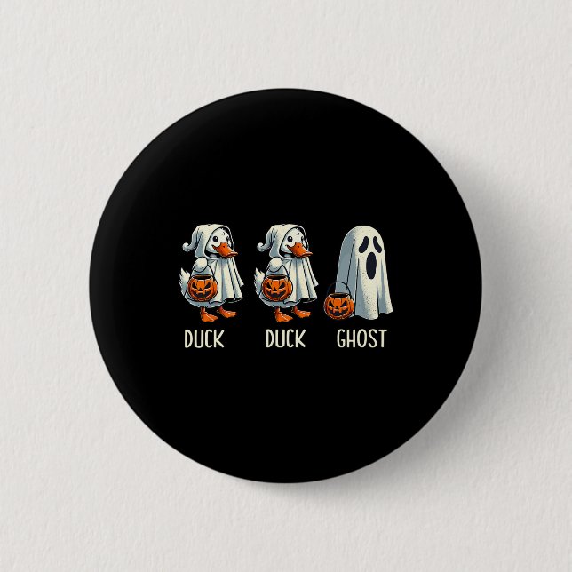 Duck Ghost Pun Trunk oder Leckerei Trick oder Tret Button (Vorderseite)