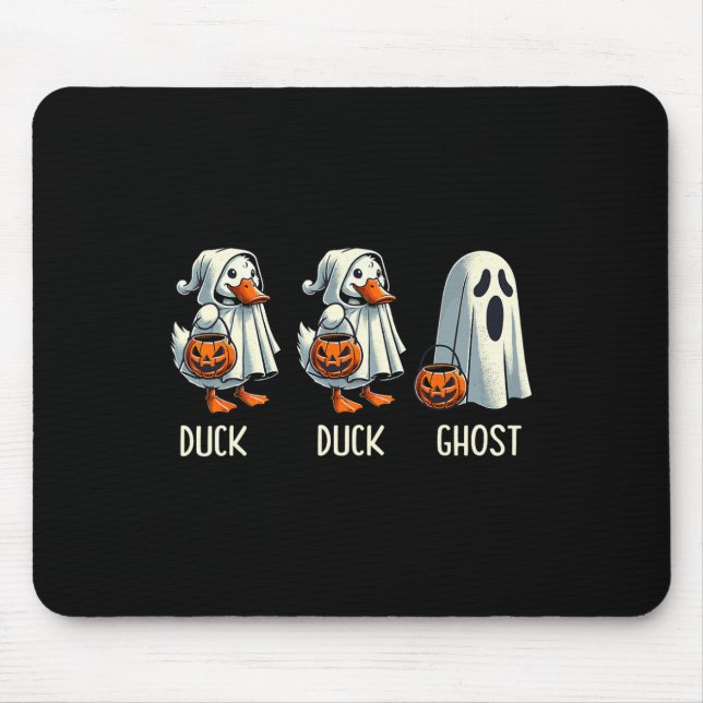 Duck Ghost Pun Trunk oder Leckerei Trick oder Tret Mousepad (Vorne)