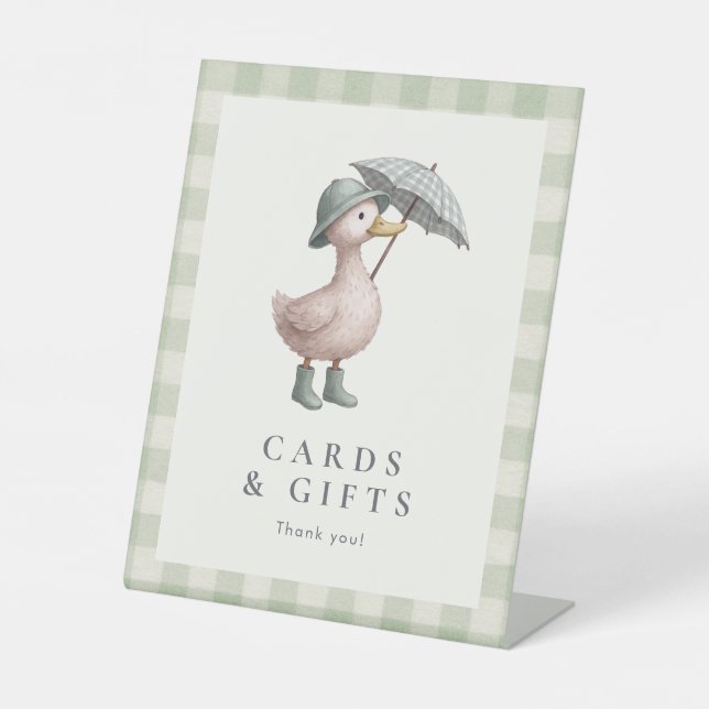 Duck Gift Table Baby Shower Table Top Sockelschild (Vorderseite)