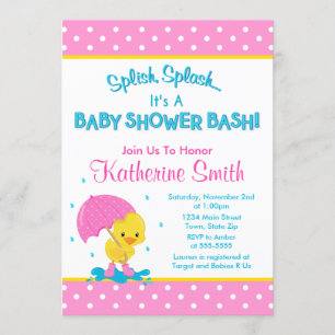 Duck Girl Baby Shower Einladungs-12x18 Einladung