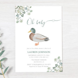 Duck Greenery Gender Neutral Baby Shower Einladung