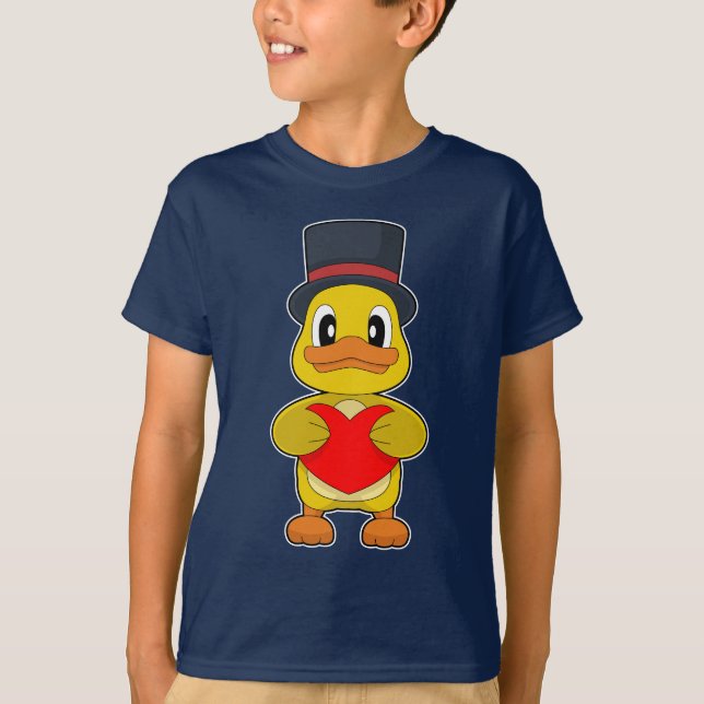 Duck Groom Cylinder Hochzeit T-Shirt (Vorderseite)