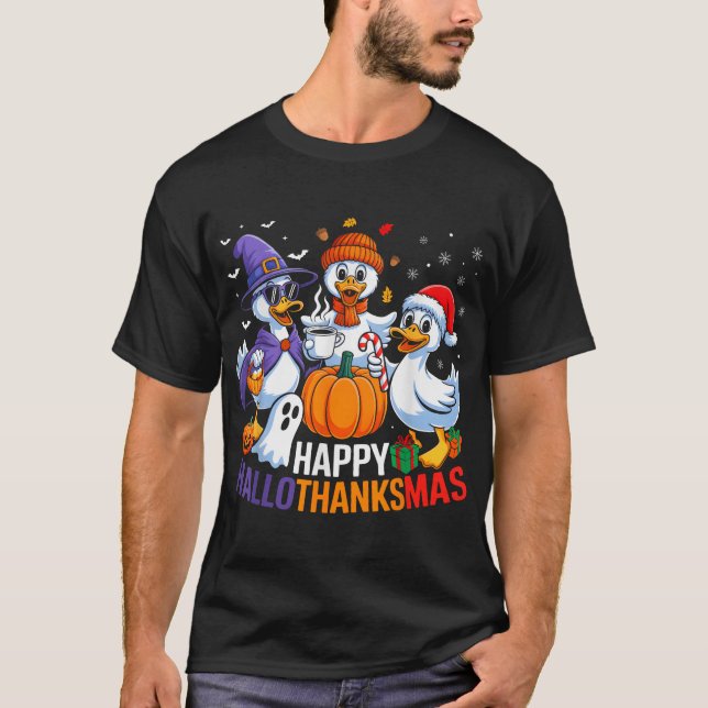 Duck Halloween Erntedank Weihnachtsgeschenk T-Shirt (Vorderseite)