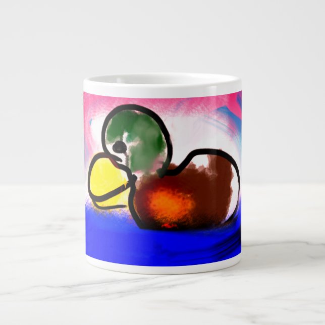 Duck Happy Vatertag Jumbo-Tasse (Vorderseite)