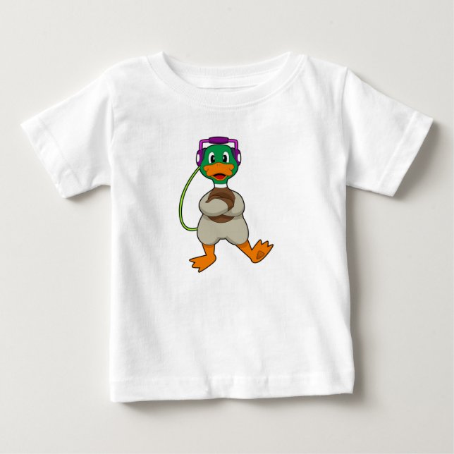 Duck Headphone Music Baby T-shirt (Vorderseite)