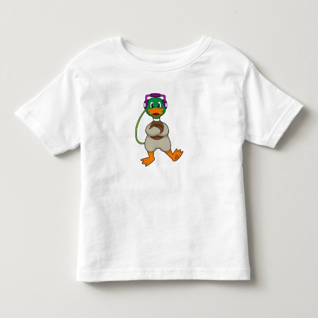 Duck Headphone Music Kleinkind T-shirt (Vorderseite)