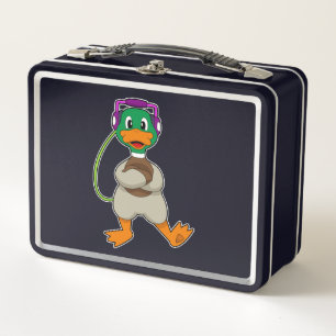 Duck Headphone Music Metall Brotdose