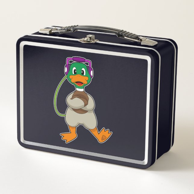Duck Headphone Music Metall Brotdose (Vorderseite)