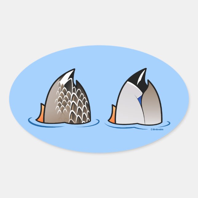 Duck Hinterns Ovaler Aufkleber (Vorderseite)