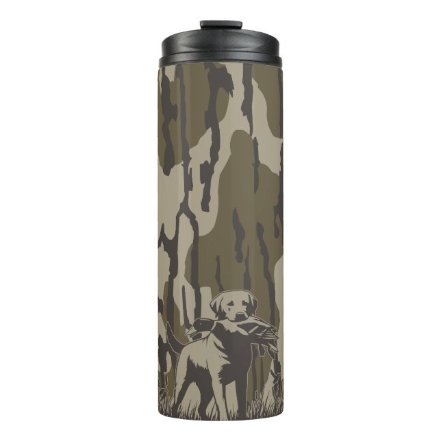 Duck Hunter Dog Forest Waterfowl Bottomland Camouf Thermosbecher (Vorderseite)