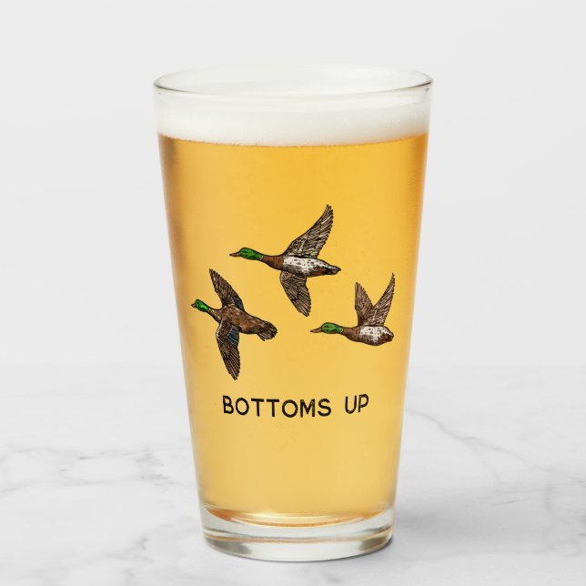 Duck Hunting Bierglas Glas (Vorne (Gefüllt))