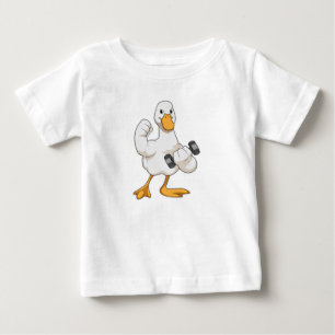 Duck in Bodybuilding mit Dumbell Baby T-shirt
