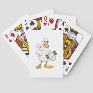 Duck in Bodybuilding mit Dumbell Spielkarten