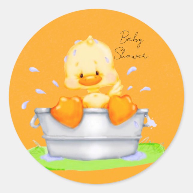 Duck in einer Tube Babydusche Runder Aufkleber (Vorderseite)