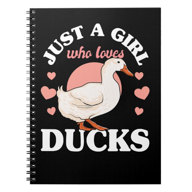 Duck Just a Girl Who Lieben Ducks Girls Damen Duck Notizblock (Vorderseite)