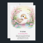 Duck Kids Girl Birthday Einladung<br><div class="desc">Bereiten Sie sich auf ein Vogelabenteuer wie nie zuvor mit unserer "Ente-Kindergeburtstag-Einladung" vor. Dieses faszinierende Design präsentiert eine niedliche Ente inmitten kahliger Details und verspricht einen Tag voller Spannung, Abenteuer und Feiern. Stellen Sie sich die Freude an jungen Gesichtern vor, wenn sie diese einzigartige Einladung erhalten und sie in eine...</div>