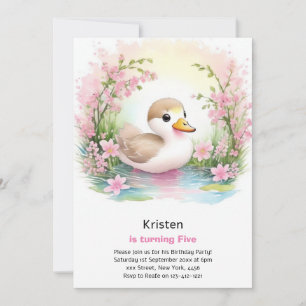 Duck Kids Girl Birthday Einladung