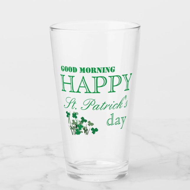 Duck Kleeblatt Happy Go Lucky St Patrick's Day Glas (Vorderseite)