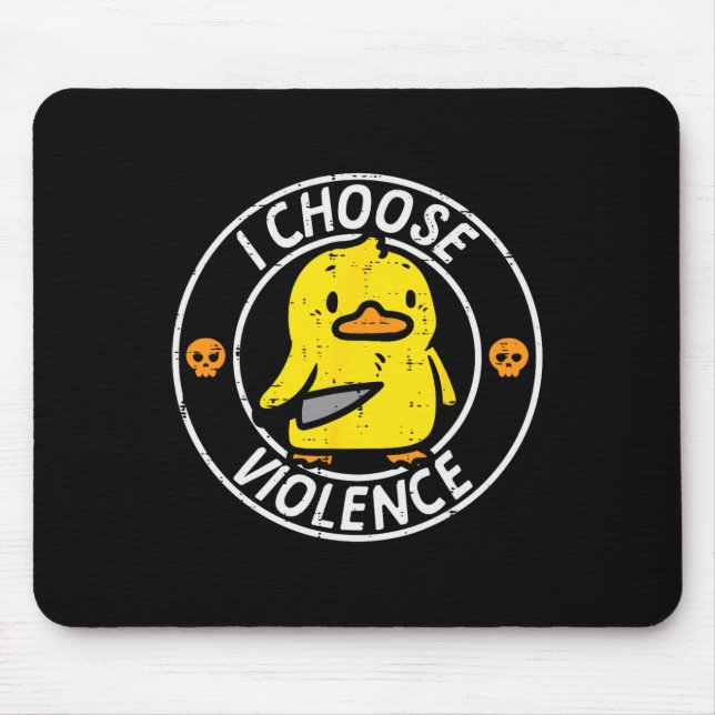 Duck Knife I Choose Funny Sarcasm Joke Spaß Gag Mousepad (Vorne)