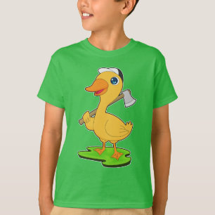 Duck Lumberjack Ax Forest T-Shirt