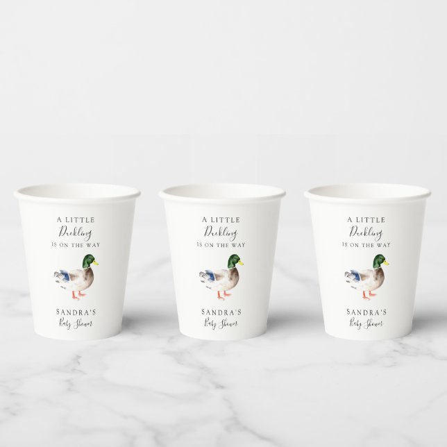 Duck Mallard Babydusche Kleines Duckling Einfach Pappbecher (Multi)