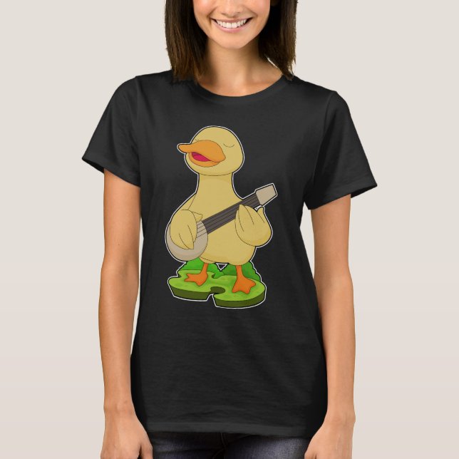 Duck Musician Gitarre T-Shirt (Vorderseite)