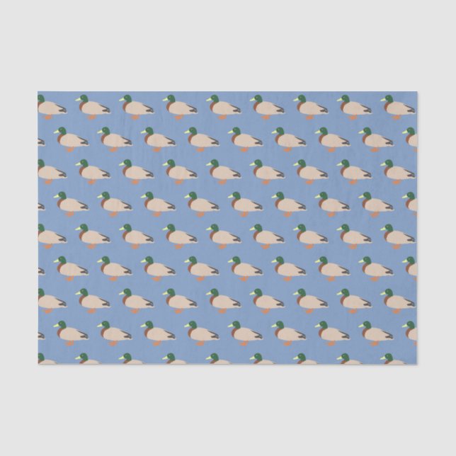 Duck Pattern auf blau Seidenpapier (Vorderseite)